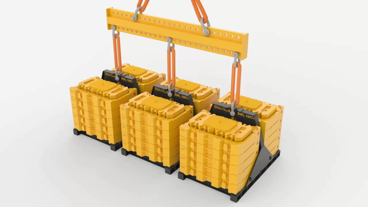 Up to 300 Te Test weights & cradles arrangement