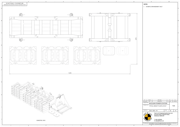 55 Te Test weight arrangement drawing
