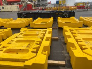 Test weights on the ground